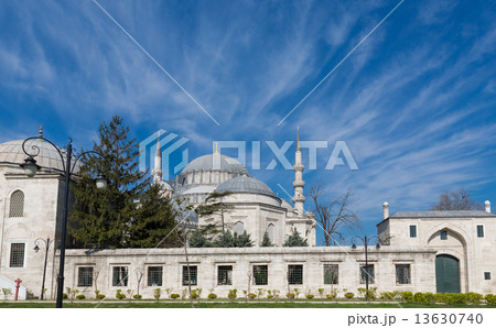 Side view Suleymaniye Mosque and blue sky in Istanbul Side view Suleymaniye Mosque and blue sky in Istanbul 13630740