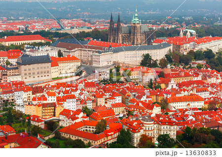 Aerial view over Prague Castle in Prague, Czech Republic 13630833