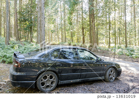 林の中の車のサイドビューの写真素材 [13631019] - PIXTA