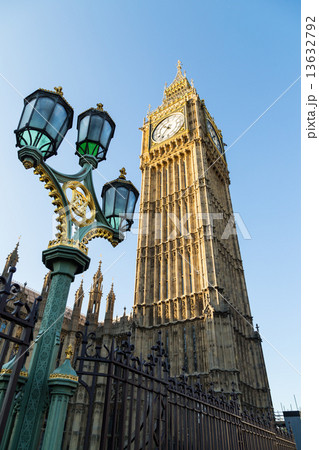 Big Ben with lantern and blue sky Big Ben with lantern and blue sky 13632792