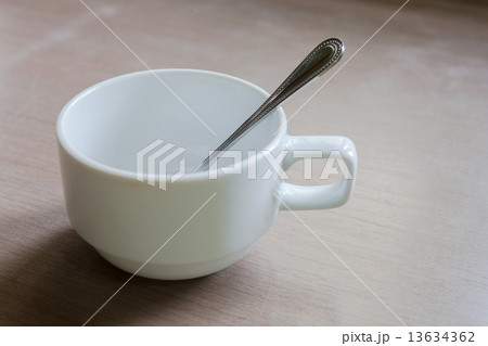 Empty white coffee cup 13634362
