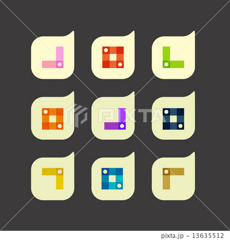 Vector set of beautiful abstract color iconsのイラスト素材 [13635512] - PIXTA