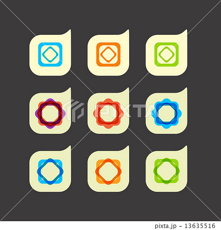 Vector set of beautiful abstract color icons 13635516