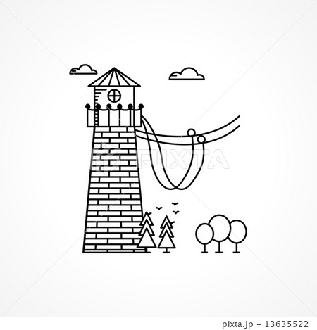Black vector icon for rope jumping tower 13635522
