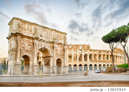 Arch of Constantine and The Colosseum, Rome 13635934