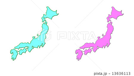 シンプルな日本地図のイラスト素材 13636113 Pixta