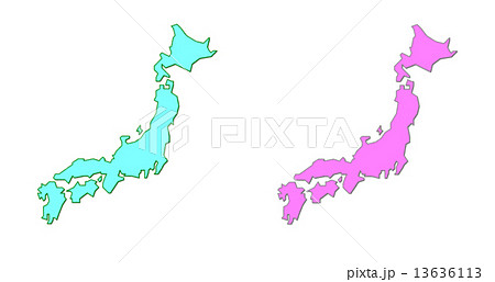 シンプルな日本地図のイラスト素材