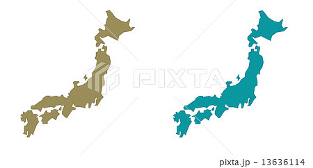 シンプルな日本地図のイラスト素材 13636114 Pixta
