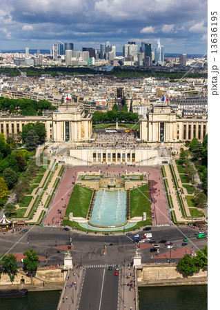 View of Paris - River Seine, the Palais de Chaillot, La Defense 13636195