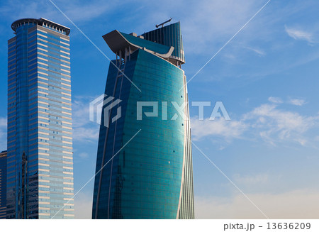 luxury blue modern building skyscraper luxury blue modern building skyscraper 13636209