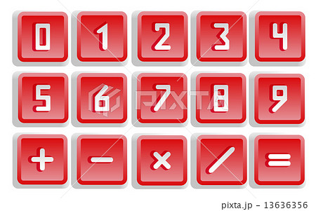 Red Numeric Button Set 13636356