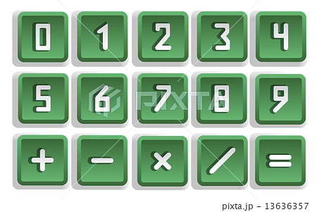 Green Numeric Button Set 13636357