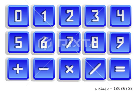 Blue Numeric Button Set Blue Numeric Button Set 13636358