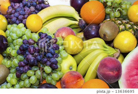 background of fresh fruits bunch berry, banana background of fresh fruits bunch berry, banana 13636695