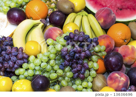 background of fresh fruits bunch berry, banana background of fresh fruits bunch berry, banana 13636696