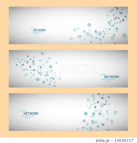 Vector color network connection and DNA atom 13636717