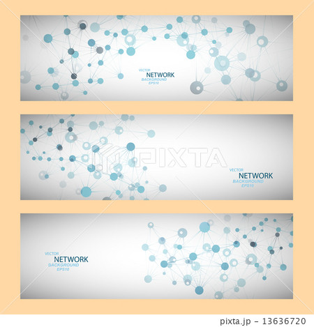 Vector color network connection and DNA atom 13636720