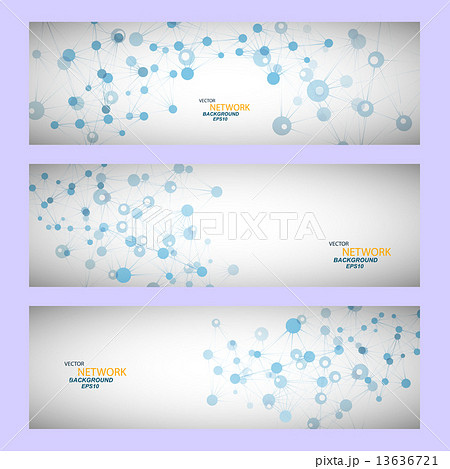 Vector color network connection and DNA atom 13636721