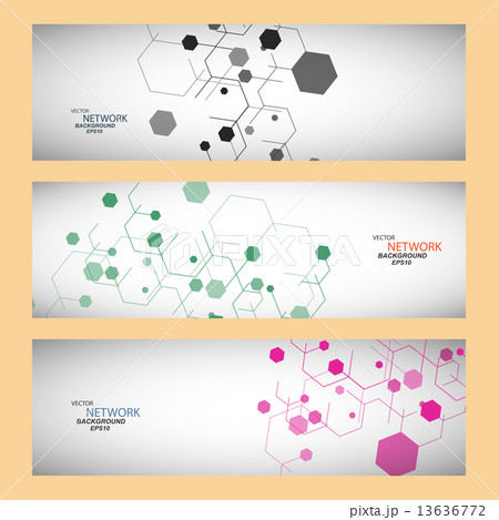 Vector color network connection and DNA atom 13636772
