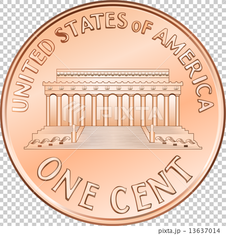 Vector American Coin One Cent Pennyのイラスト素材 13637014 Pixta