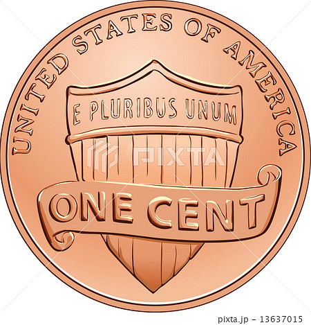 Vector American Coin One Cent Pennyのイラスト素材