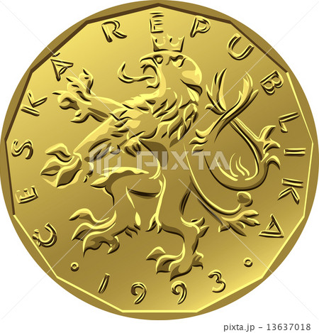 vector gold Money twenty czech crones coin vector gold Money twenty czech crones coin 13637018