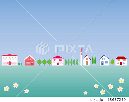 街並み　春風景　花 13637259