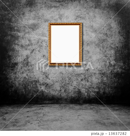 frame of photo on grunge wall inside the room. frame of photo on grunge wall inside the room. 13637282
