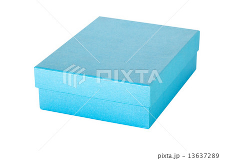 blue gift box on isolated white, clipping path. blue gift box on isolated white, clipping path. 13637289