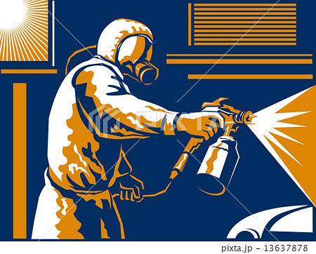 Spray Painter Painting Spraying Retro 13637878