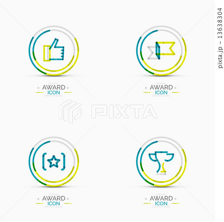 Award icon set, Logo collection 13638304