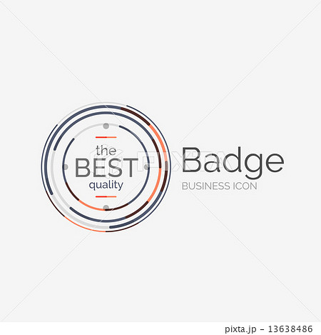 Thin line neat design logo, premium quality stamp 13638486