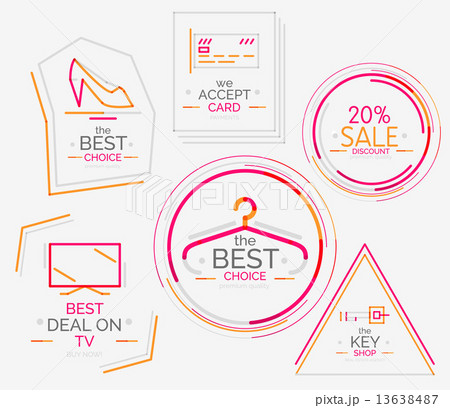 Minimal line design shopping stamps Minimal line design shopping stamps 13638487