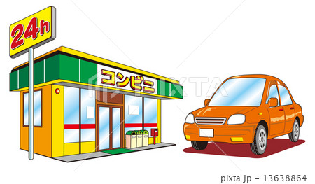 コンビニと車 コンビニと車 13638864