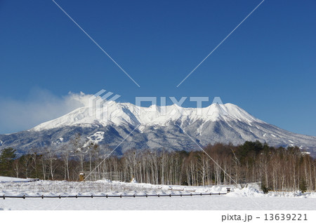 冬の御嶽山　開田村木曽馬の里より 13639221