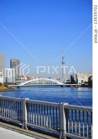 1月　建物・ランドマーク344東京スカイツリーと永代橋 13639702