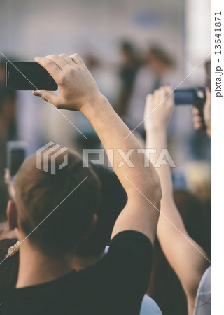 fun shooting music concert on smartphone fun shooting music concert on smartphone 13641871