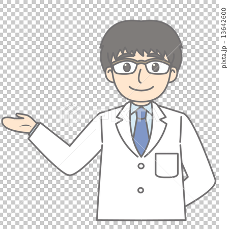 案内する白衣の男性 案内する白衣の男性 13642600