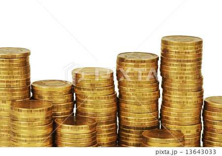 Gold money stack isolated on white Gold money stack isolated on white 13643033