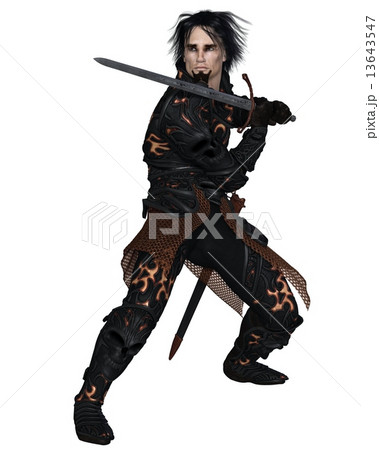 Dark Warrior Holding a Sword 13643547