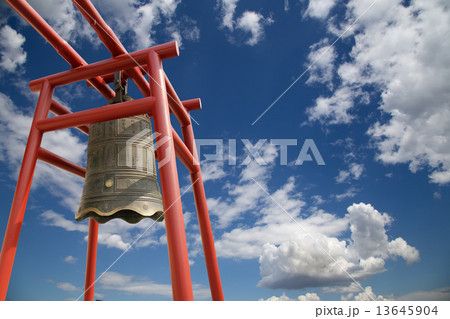 Large Buddhist bell on the background of sky 13645904