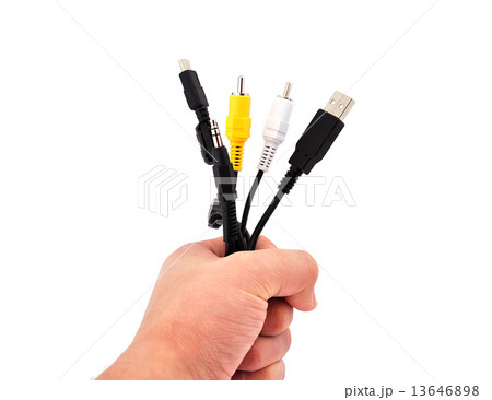 computer wire in his hand computer wire in his hand 13646898