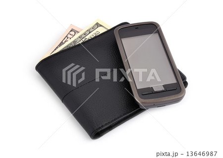 touchscreen mobile phone and dollars touchscreen mobile phone and dollars 13646987
