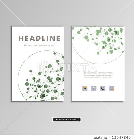 Set of vector artwork with molecular background Set of vector artwork with molecular background 13647849