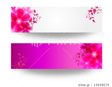 banner with flowers and leaves banner with flowers and leaves 13648074