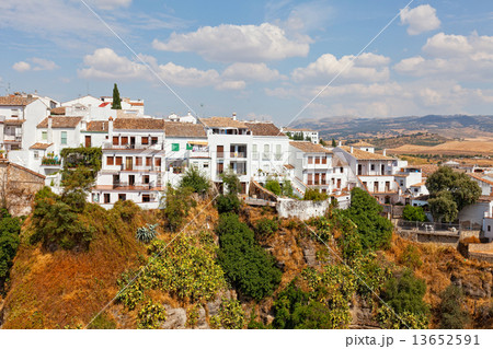 houses on the edge of an abyss in the city Rhonda, Spain 13652591