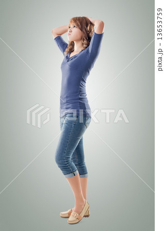 Excited Asian young girl Excited Asian young girl 13653759