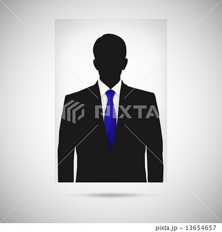 Profile picture whith blue tie. Unknown person silhouette 13654657