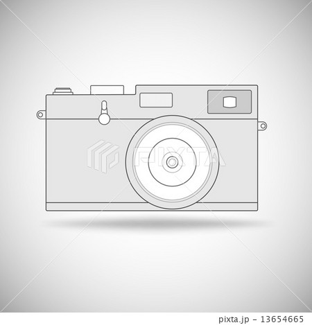 Retro photo camera outline. Retro photo camera outline. 13654665