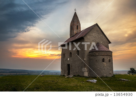 Old Roman Church at Sunset in Drazovce, Slovakia Old Roman Church at Sunset in Drazovce, Slovakia 13654930
